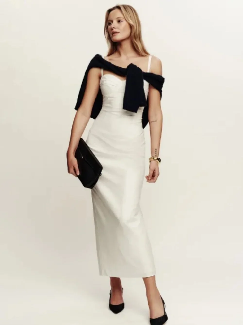 NWOT Reformation Stormi Dress in White Sleeveless Cotton Maxi Size 4